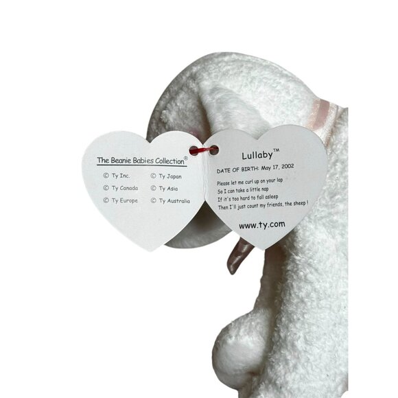 Ty Beanie Babies Collection Lullaby Lamb Plush Toy 2002 White Soft Cuddly Sheep - Picture 4 of 8